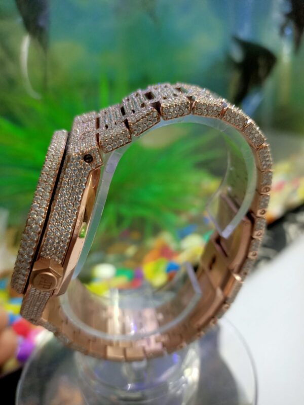 Audemars Piguet Full Iced Out Moissanite Diamond Men Watch, Stainless Steel Rose Gold Plated 42mm Men Watch