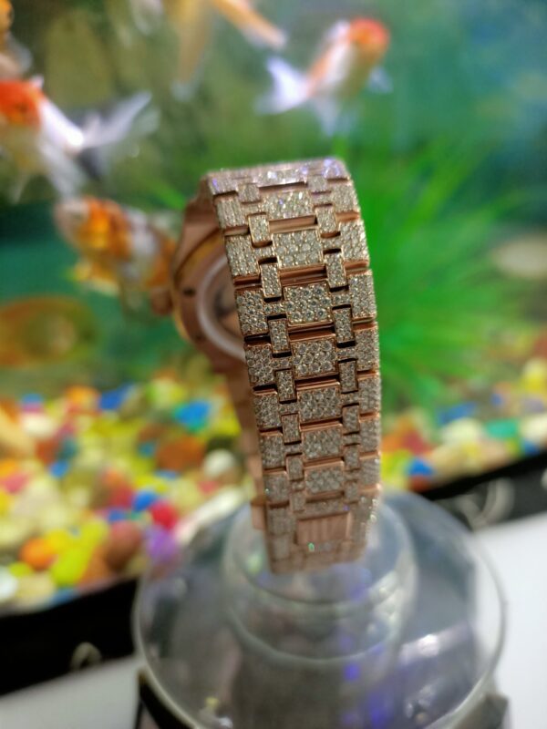 Audemars Piguet Full Iced Out Moissanite Diamond Men Watch, Stainless Steel Rose Gold Plated 42mm Men Watch