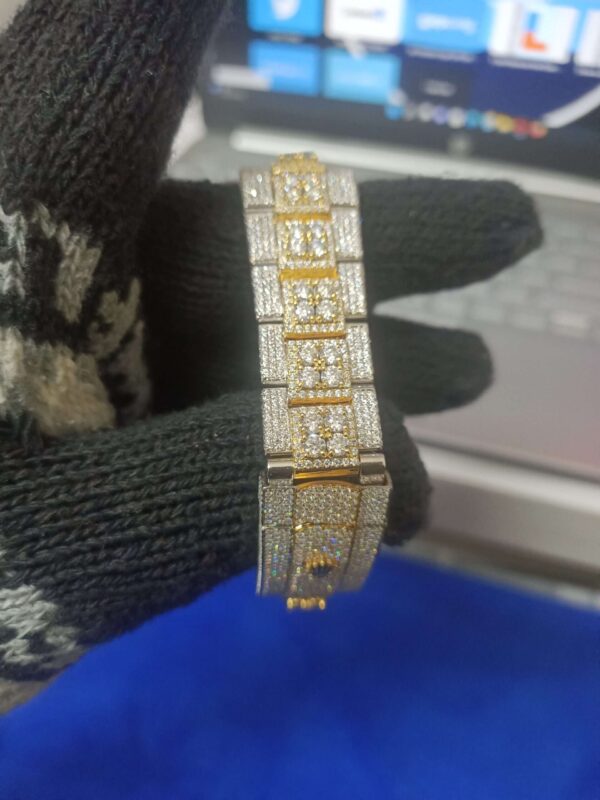 IMG20220805173906 Rolex Datejust Presidential Moissanite Diamond & 3D Calet Men Watch, 41mm Dial 2 Tone Gold Plated Stainless Steel Men Watch For Gift, Fully Iced Out Birthday Gift Watch For Him