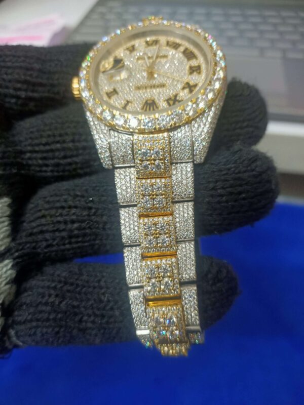 IMG20220805173932 - Copy Rolex Datejust Presidential Moissanite Diamond & 3D Calet Men Watch, 41mm Dial 2 Tone Gold Plated Stainless Steel Men Watch For Gift, Fully Iced Out Birthday Gift Watch For Him