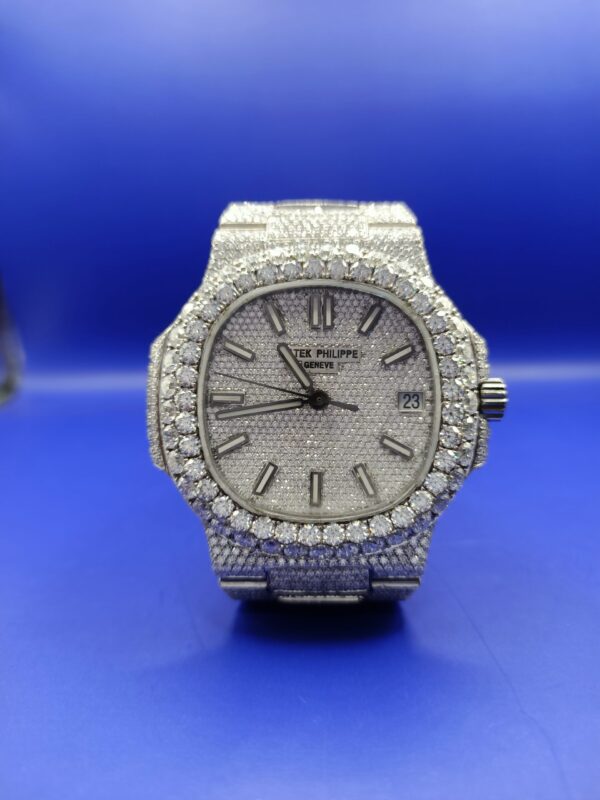 IMG20221123104320 Patek Philippe Geneve Round Moissanite Diamond Men Automatic Watch,White Gold Plated Iced Out Moissanite Diamond Men Watch For Birthday Gift