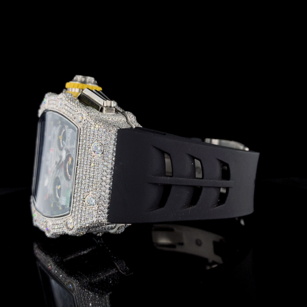 I_2024-02-15 112438 +0000 Rechard Mille Iced Out Diamond Watch, Working VVS Moissanite Diamond Men Wrist Watch, Wedding Gift Diamond Watch For Him