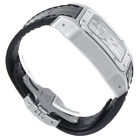 Replica Skeleton Stainless Steel Body Super Clone Men Watch, Fully Automatic Black Leather Watch For Men