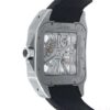 Replica Skeleton Stainless Steel Body Super Clone Men Watch, Fully Automatic Black Leather Watch For Men