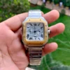 Cartier Santos All Chronograph Working Men Wrist Watch, Stainless Steel Automatic Men Watch For Birthday Gift