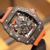 Replica Richard Miles RM 35-02 Automatic Winding RAFA Model Stainless Steel Body Men Watch, Fully Automatic Orange Silicon Band Watch For Men