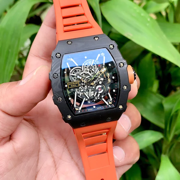 Replica Richard Miles RM 35-02 Automatic Winding RAFA Model Stainless Steel Body Men Watch, Fully Automatic Orange Silicon Band Watch For Men