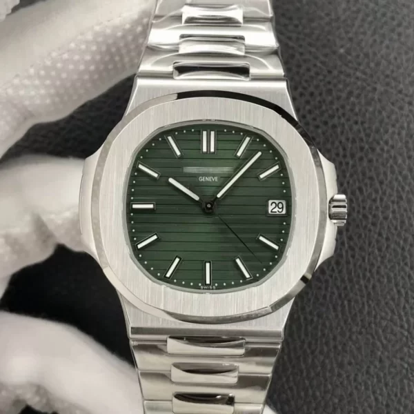 il_1140xN.4103548364_84xo Patek Philippe Nautilus Geneve Fully Automatic Men Watch, Stainless Steel Luxury Watch For Men, Green Dial Birthday Gift Watch For Him