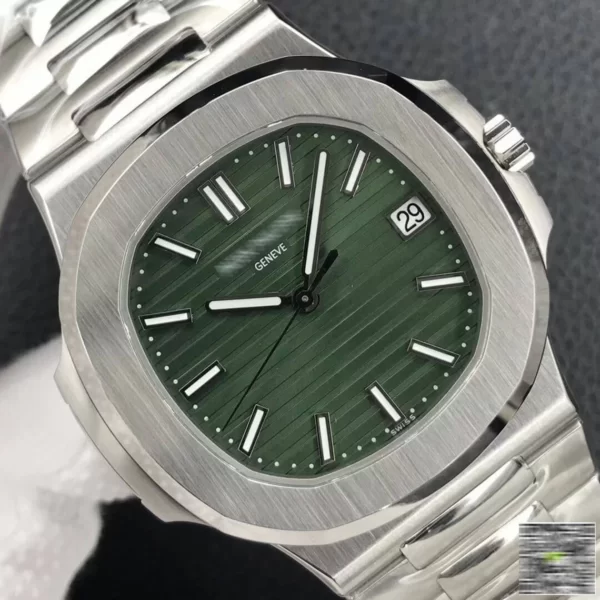 il_1140xN.4151201693_infz Patek Philippe Nautilus Geneve Fully Automatic Men Watch, Stainless Steel Luxury Watch For Men, Green Dial Birthday Gift Watch For Him