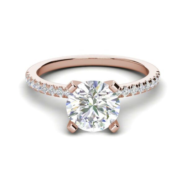 Round Moissanite Solitaire Diamond Engagement Ring, Sterling Silver Moissanite Diamond Wedding Ring For Bridal,  Anniversary Diamond Ring For Gift