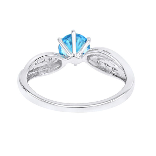 Elegant  Blue Simulated Moissanite Ring, 925 Sterling Silver Ring, Dainty Engagement Rings For Women, Wedding Band, Promise Ring, Gift For Her