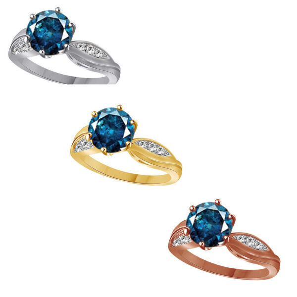 Elegant  Blue Simulated Moissanite Ring, 925 Sterling Silver Ring, Dainty Engagement Rings For Women, Wedding Band, Promise Ring, Gift For Her