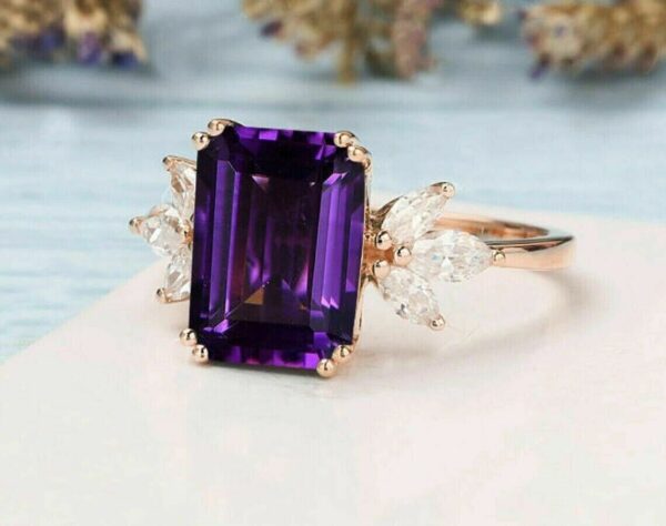 s-l1600 - 2022-11-10T173454.327 Morganite Diamond Ring, Sterling Silver Ring, Emerald Cut Diamond Wedding Ring, Halo Diamond Ring, Victorian Diamond Jewelry, Engagement Diamond Rings, Sterling Silver, Cocktail Ring, Promise Ring Jewelry