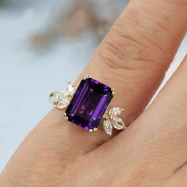 s-l1600 - 2022-11-10T173459.975 Morganite Diamond Ring, Sterling Silver Ring, Emerald Cut Diamond Wedding Ring, Halo Diamond Ring, Victorian Diamond Jewelry, Engagement Diamond Rings, Sterling Silver, Cocktail Ring, Promise Ring Jewelry