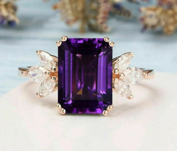 s-l1600 - 2022-11-10T173504.951 Morganite Diamond Ring, Sterling Silver Ring, Emerald Cut Diamond Wedding Ring, Halo Diamond Ring, Victorian Diamond Jewelry, Engagement Diamond Rings, Sterling Silver, Cocktail Ring, Promise Ring Jewelry