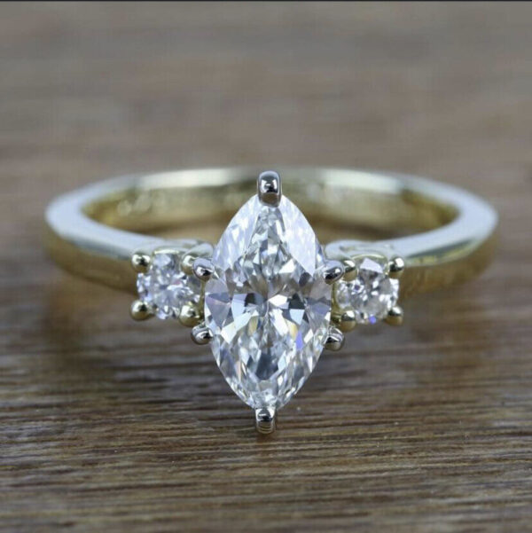 s-l1600 (22) Marquise Morganite Engagement Ring Unique Wedding Ring Antique Natural Diamond Halo Women Anniversary Promise Gift for her Bridal