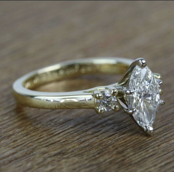 s-l1600 (24) Marquise Morganite Engagement Ring Unique Wedding Ring Antique Natural Diamond Halo Women Anniversary Promise Gift for her Bridal