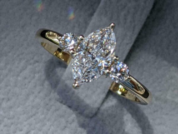 s-l1600 (28) Marquise Morganite Engagement Ring Unique Wedding Ring Antique Natural Diamond Halo Women Anniversary Promise Gift for her Bridal