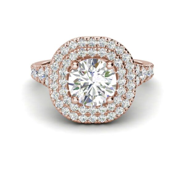 s-l1600 (6) Round Moissanite Halo Diamond Vintage Engagement Ring, Moissanite Wedding Ring, Silver Moissanite Diamond Women Ring, Proposal Gold Ring For Her