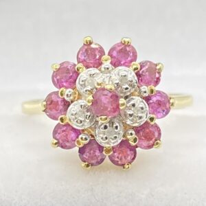 Art deco Floral Pink Morganite Engagement Ring White Diamond 14k Solid Rose Gold Vintage Ring