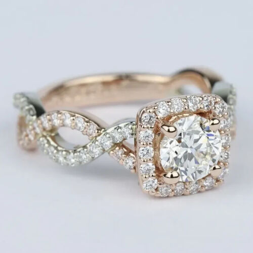 Round Cut Moissanite Solitaire Diamond Vintage Engagement Ring, Moissanite Wedding Ring, Silver Moissanite Diamond Women Ring, Proposal Gold Ring For Her