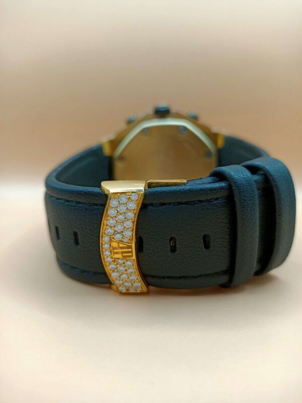 IMG20221202225226 Audemars Piguet Full Iced Out Yellow & White Gold Plated Moissanite Diamond Men Watch, Silicon Blue Band All Chronology Working Men Watch