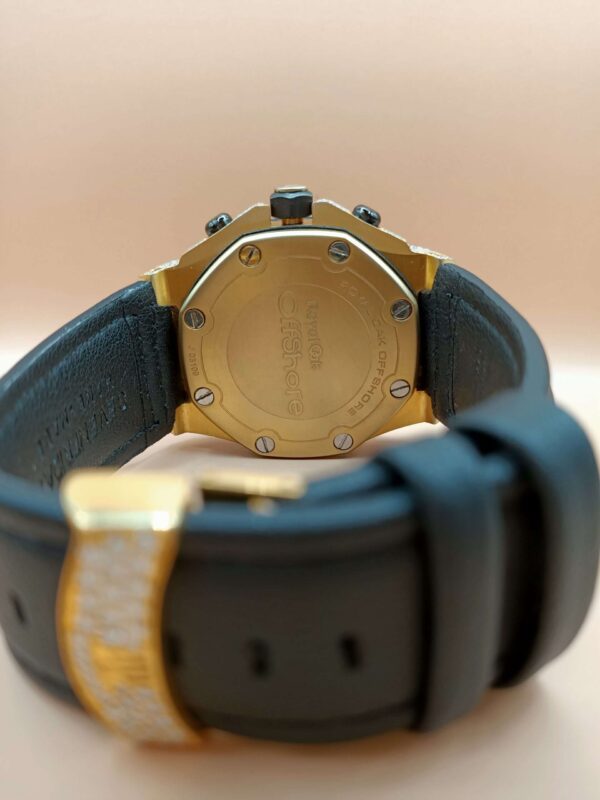 IMG20221202225235 Audemars Piguet Full Iced Out Yellow & White Gold Plated Moissanite Diamond Men Watch, Silicon Blue Band All Chronology Working Men Watch