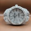 Audemars Piguet Baguette & Round Moissanite Diamond Full Iced Out Watch, Stainless Steel Self Winding Diamond Watch For Him, VVS Moissanite Diamond Watch