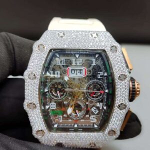 Rechard Mille Iced Out Diamond Watch, Working VVS Moissanite Diamond Men Wrist Watch, Wedding Gift Diamond Watch For Him