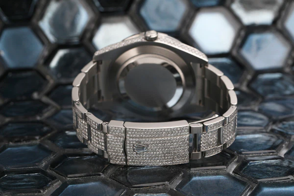 Rolex Datejust Presidential VVS Diamond Men Watch, 41mm Dial White Gold Plated Stainless Steel Men Watch For Gift, Fully Iced Out Birthday Gift Watch For Him