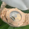 Audemars Piguet Baguette & Round VVS Diamond Full Iced Out Watch, Stainless Steel Self Winding Diamond Watch For Him, VVS Diamond Watch
