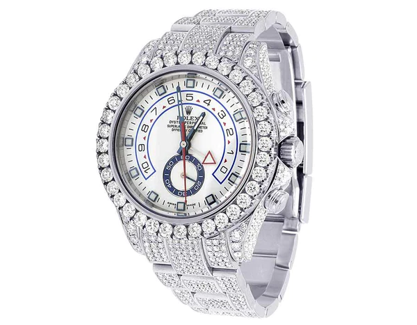 1_0dc088d8-0891-40c3-9976-b38b06283f27_600x600 Rolex Yatch Master Round VVS Diamond Iced Out Men Watch, White 42mm Dial White Gold Plated Stainless Steel Men Watch For Gift, Fully Iced Out Birthday Gift Watch For Him