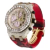Audemars Piguet Full Iced Out VVS Diamond Men Watch, Red Army Silicon Band All Chronology Working 42mm Men Watch