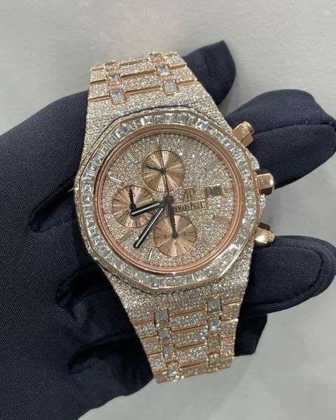 1_28aa40d3-e619-4492-981a-99b68b331b1e_600x600 Audemars Piguet Full Iced Out VVS Diamond Men Watch, Stainless Steel All Chronograph Working Rose Gold Plated 42mm Men Watch