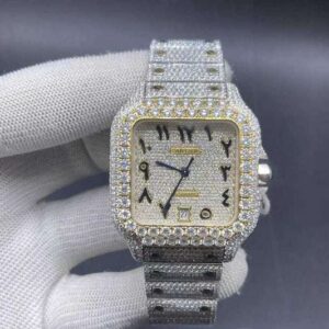 1_2d34118a-d5e5-4bfb-b2a5-a01cf11e71da_600x600 Cartier Santos VVS Diamond Men Watch, Stainless Steel White & Yellow Gold Plated Arabic Men Watch For Birthday Gift