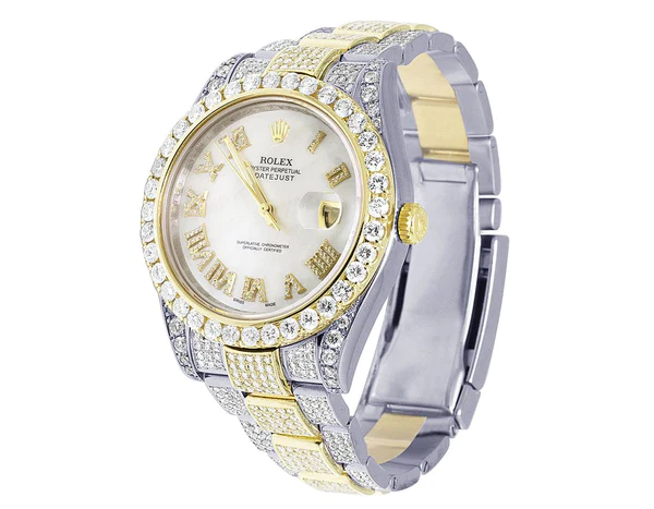 1_56e3abce-3bb4-46ca-8099-048ea11184d4_600x600 Rolex Datejust Round VVS Diamond Men Watch, Gold 40mm Dial Yellow & White Gold 2 Tone Plated Stainless Steel Men Watch For Gift, Fully Iced Out Birthday Gift Watch For Him