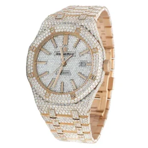 Audemars Piguet Full Iced Out VVS Diamond Men Watch, Stainless Steel Rose Gold 42mm Men Watch
