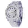Rolex Datejust Jubilee VVS Diamond Men Watch, White 36mm Dial White Gold Plated Stainless Steel Men Watch For Gift, Fully Iced Out Arabic Birthday Gift Watch For Him