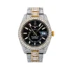 Rolex Sky-Dweller Round & Baguette VVS Diamond Iced Out Men Watch, 41mm Dial Yellow & White Gold Plated Stainless Steel Men Watch For Gift, Fully Iced Out Birthday Gift Watch For Him