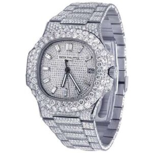 Patek Philippe Round VVS Diamond Men Automatic Watch, Rose Gold Plated Men Watch For Birthday Gift