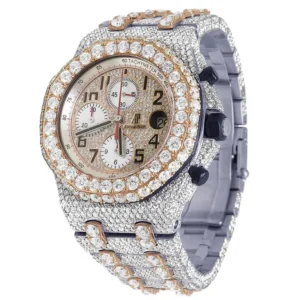 Audemars Piguet Full Iced Out VVS Diamond Men Watch, Stainless Steel All Chronology Working 2 Tone Gold Plated 42mm Men Watch