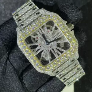 1_8824e840-70f2-45c9-9e9f-49d23b9aba5e_600x600 Cartier Skeleton VVS Moissanite Diamond Men Watch, Stainless Steel White & Yellow Gold Plated Men Watch For Birthday Gift