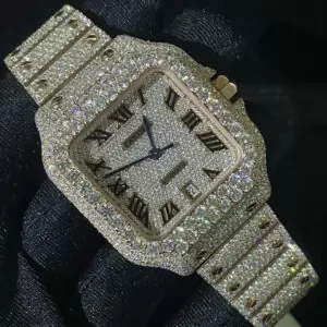 1_9812967e-27b2-4224-844a-2c477ef41c4b_600x600 Cartier Santos VVS Moissanite Diamond Iced Out Men Watch, Stainless Steel 2 Tone Gold Plated Men Watch For Birthday Gift