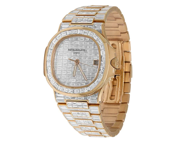 1_b4dd2213-0cde-4b48-8f7f-587d3126045f_600x600 Patek Philippe Baguette VVS Diamond Men Automatic Watch, Rose Gold Plated Men Watch For Birthday Gift
