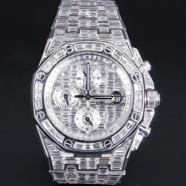 1_c26b4964-1bc6-462e-878d-bd5afd3403f7_600x600 Audemars Piguet Full Iced Out VVS Baguette Diamond Men Watch, Stainless Steel All Chronology Working White Gold Plated 42mm Men Watch