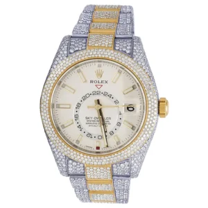 1_c4f5a587-a00b-4b72-8759-d4deef0d8660_600x600 Rolex Sky Dweller Round VVS Diamond Men Watch, 42mm Dial Yellow & White Gold 2 Tone Plated Stainless Steel Men Watch For Gift, Fully Iced Out Birthday Gift Watch For Him
