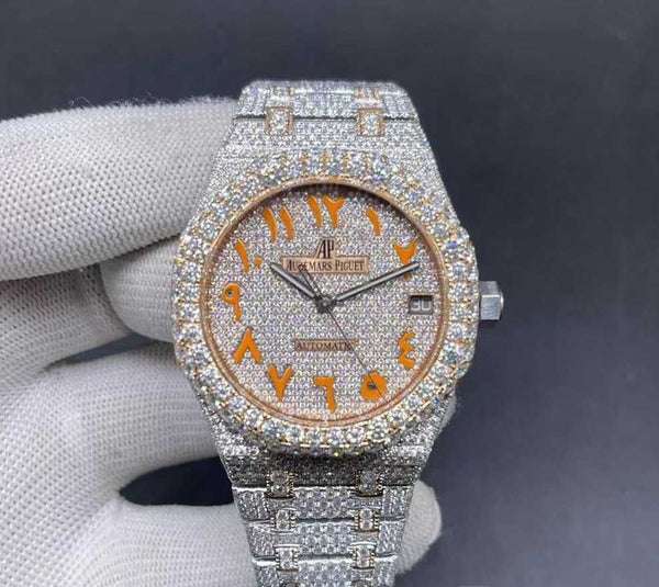 1_d83d5b94-0665-49c1-95ab-270c0a8eb31d_600x600 Audemars Piguet Full Iced Out VVS Diamond Men Watch, Stainless Steel 2 Tone Gold Plated Arabic Font 42mm Men Watch