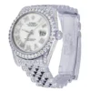 Rolex Datejust Jubilee VVS Diamond Men Watch, White 40mm Dial White Gold Plated Stainless Steel Men Watch For Gift, Fully Iced Out Birthday Gift Watch For Him