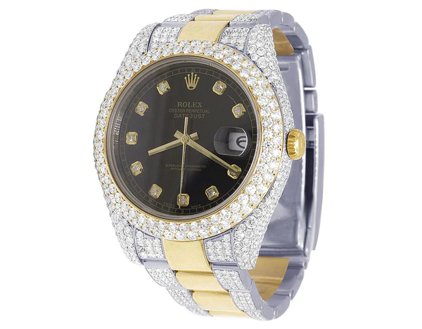 1_da64714d-ecf5-431e-9c0e-395ebfb4d1f5_600x600 Rolex Jubilee Datejust Round VVS Diamond Men Watch, Black 40mm Dial Yellow & White Gold 2 Tone Plated Stainless Steel Men Watch For Gift, Fully Iced Out Birthday Gift Watch For Him