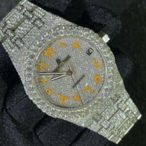 Audemars Piguet Full Iced Out VVS Diamond Men Watch, Stainless Steel White Gold 42mm Men Watch